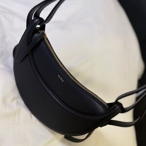 Polène Numero Dix Black Leather Crossbody Bag